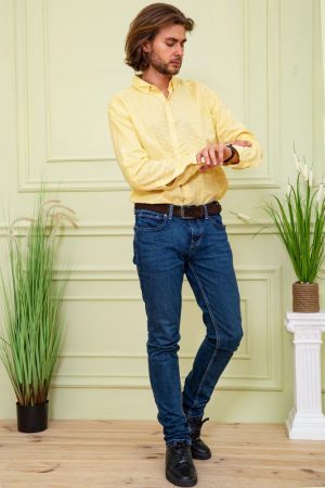 Рубашка 511F006 цвет Желто-белый 5