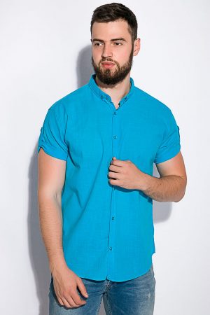 Рубашка 511F017 цвет Бирюзовый