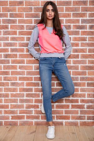 Батник женский 167R005-1 цвет Розово-серый 2