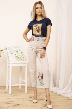 Джинсы женские 164R689 цвет Бежевый 1