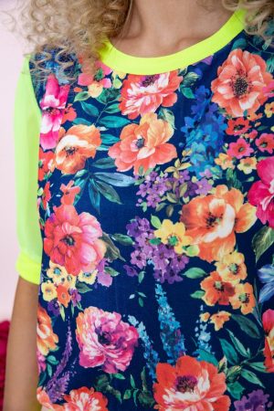 Футболка -блуза жен 167R245 цвет Желто-синий 4