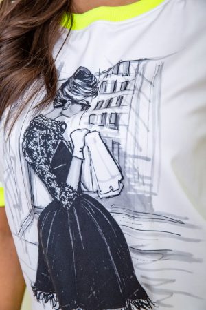 Футболка -блуза жен 167R250 цвет Бело-желтый 4