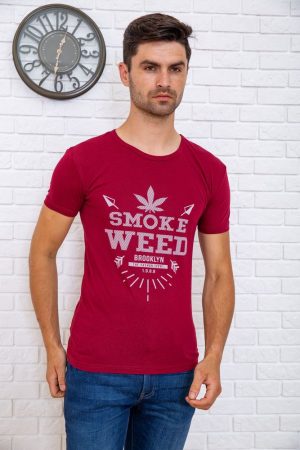 Футболка мужская  167R151 цвет Бордовый