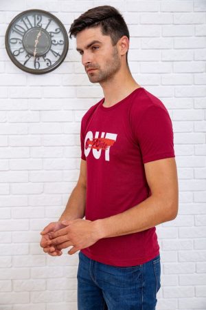 Футболка мужская  167R153 цвет Бордовый 2