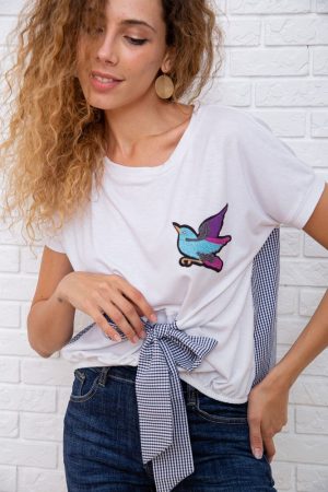 Футболка женская 167R004-2 цвет Бело-синий 4