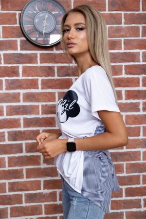 Футболка женская 167R004-6 цвет Бело-синий 2