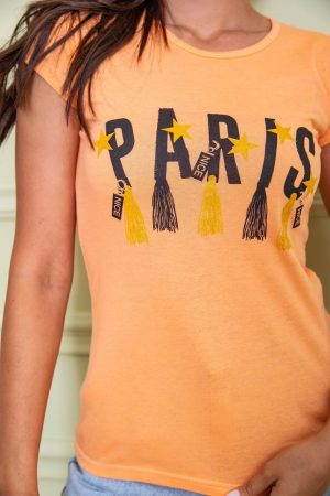 Футболка женская 167R105 цвет Персиковый 4