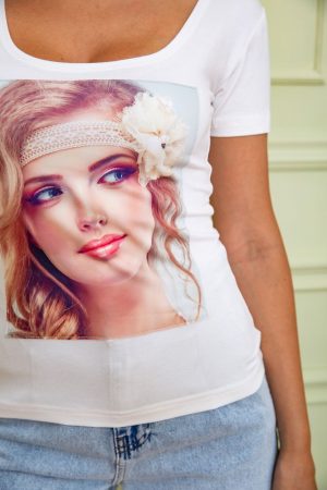 Футболка женская  167R256 цвет Молочный 4