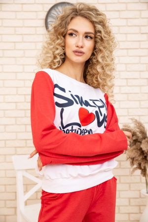 Костюм женский 167R12-2 цвет Бело-коралловый 3