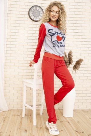 Костюм женский 167R12-2 цвет Серо-коралловый