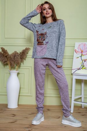 Костюм женский 172R1211-2 цвет серо-пудровый 3