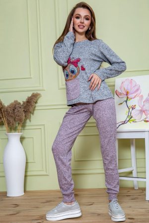 Костюм женский 172R1211 цвет серо-пудровый 2