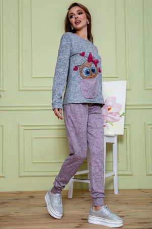 Костюм женский 172R1211 цвет серо-пудровый 4