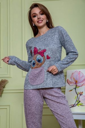 Костюм женский 172R1211 цвет серо-пудровый 7