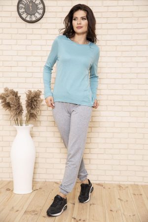 Лонгслив женский 129R1998 цвет Бирюзовый 1