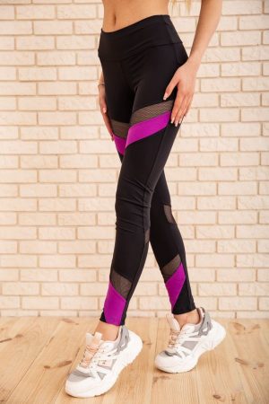 Лосины жен.172R012 цвет Черно-сиреневый 2