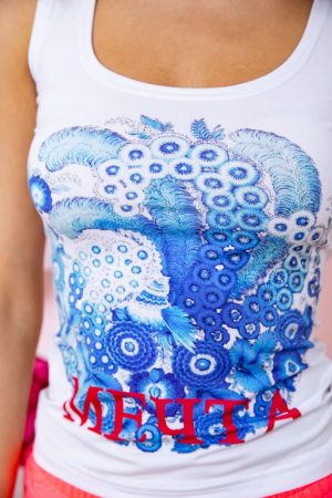 Майка женская 167R218 цвет Бело-синий 4