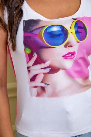 Майка женская 167R257 цвет Бело-розовый 4