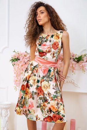 Платье 167R0117 цвет Бежево-розовый 3