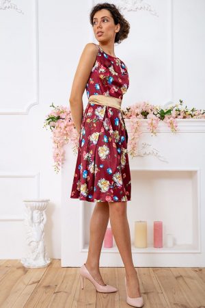 Платье 167R0117 цвет Бордово-золотистый 2