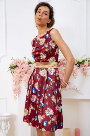 Платье 167R0117 цвет Бордово-золотистый 4