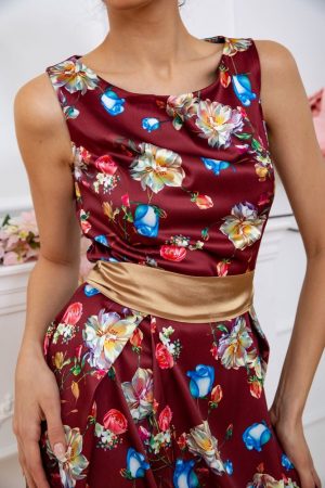 Платье 167R0117 цвет Бордово-золотистый 5