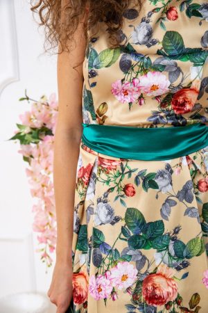 Платье 167R0117 цвет Золотисто-изумрудный 5