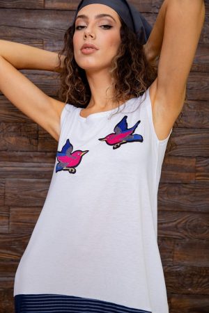 Платье 167R051 цвет Бело-синий 4