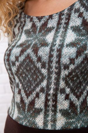 Платье 167R052-1 цвет Коричнево-зеленый 4