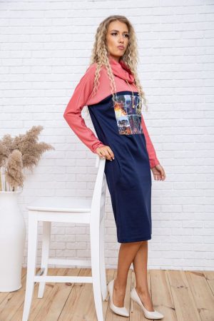 Платье 167R085-1 цвет Розово-синий 1