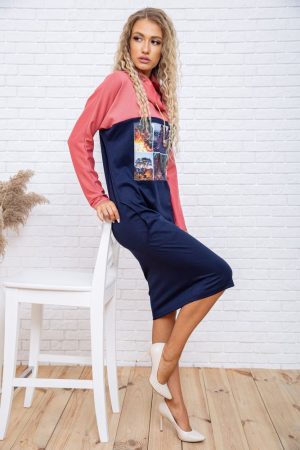 Платье 167R085-1 цвет Розово-синий 2