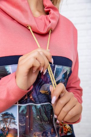 Платье 167R085-1 цвет Розово-синий 5