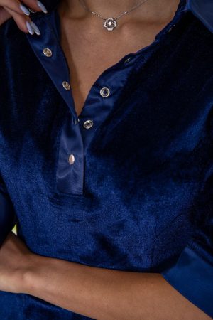 Платье 167R086-3 цвет Темно-синий 4