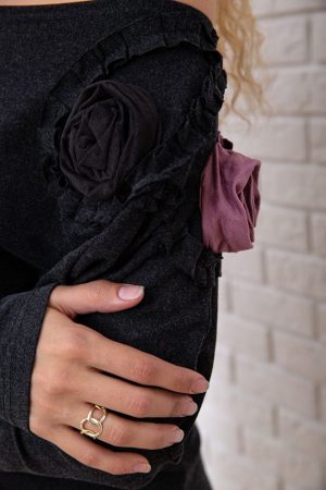 Платье 167R147-1 цвет Темно-серый 5