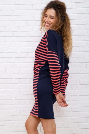 Платье 167R149-1 цвет Розово-синий 3