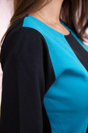 Платье 167R155-1 цвет Черно-бирюзовый 3