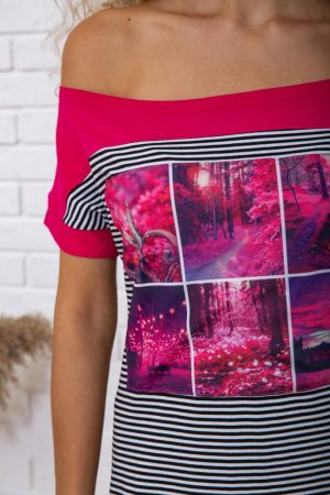 Платье 167R210 цвет Малиново-черный 4