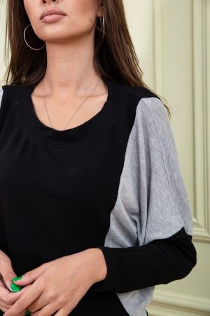 Платье 167R222-1 цвет Черно-серый 4