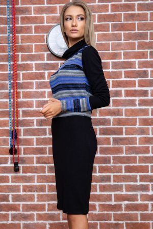 Платье 167R226-3 цвет Сине-черный 1