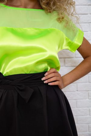 Платье 167R255 цвет Черно-салатовый 3