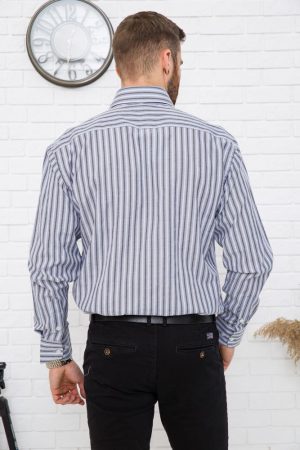 Рубашка 25#LS цвет Серо-белый