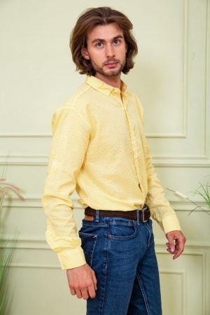 Рубашка 511F006 цвет Желто-белый 2