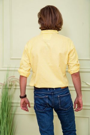 Рубашка 511F006 цвет Желто-белый 3
