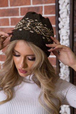 Шапка 167R7773 цвет Темно-зеленый 1