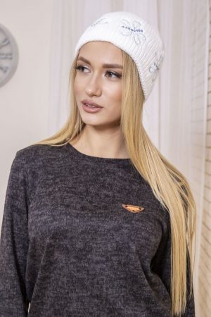 Шапка женская 167R002 цвет Бело-голубой