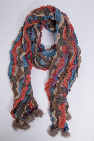 Шарф женский 154R1889-4 цвет Коричнево-оранжевый