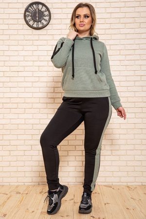 Спорт костюм женский 119R245 цвет Оливково-черный