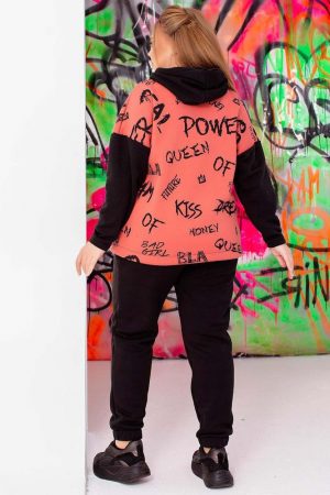 Спорт костюм женский 183R689 цвет Терракотово-черный 1