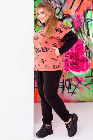 Спорт костюм женский 183R689 цвет Терракотово-черный 3