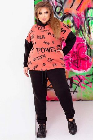 Спорт костюм женский 183R689 цвет Терракотово-черный 4